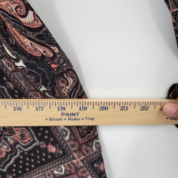 Free People Paisley Kimono Smocked Moonlight Bay Dress Mesh Belle Sleeve 2 Women - Picture 15 of 15